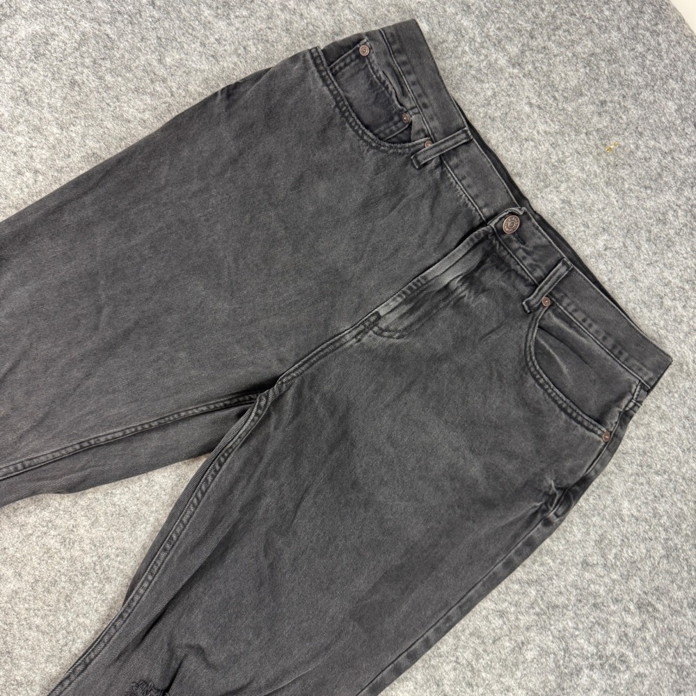 PacSun Slim Tapered Jeans Washed Black Distressed Ripped Knee 36x32 RN45421